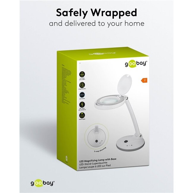 Goobay LED loeplamp | 450 lm (dimbaar) | 6W | bureaustandaard | wit