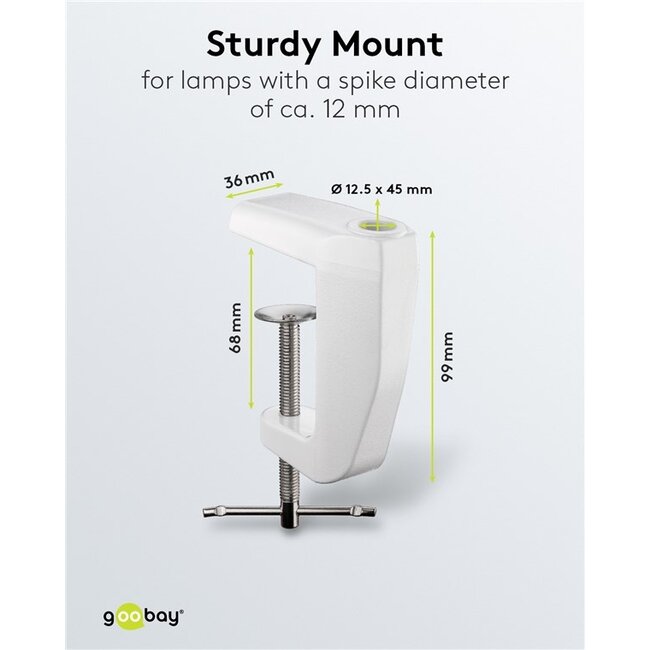 Goobay bureauklem voor loeplamp | wit