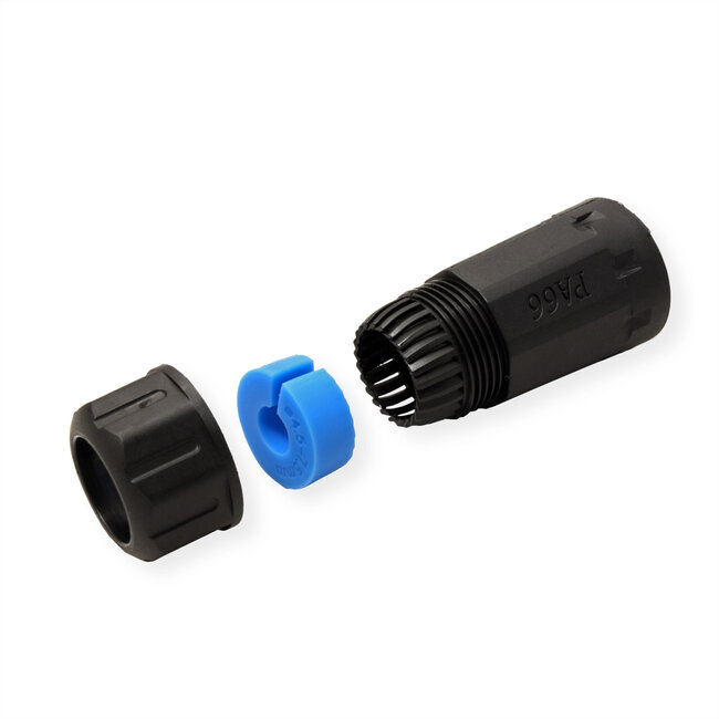 VALUE RJ-45 koppelstuk, afgeschermd, Cat.6A (Class EA), Outdoor/Industrial, zwart