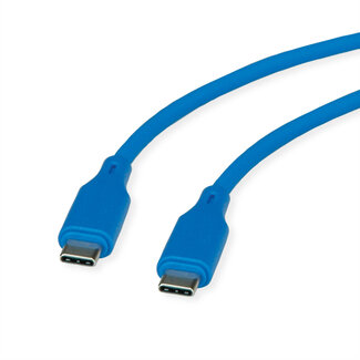 Roline ROLINE USB 2.0-kabel, type C-C, M/M , Silicone, 60W, blauw, 1 m