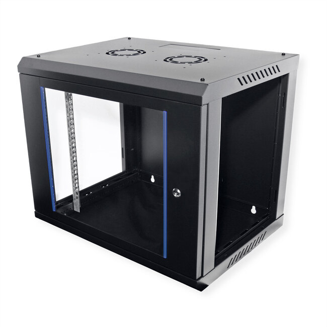 VALUE 19 inch wandbehuizing 9HE, 600x450 mm zwart, bouwpakket