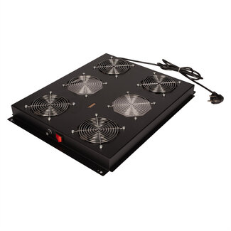 Roline ROLINE 19-inch dakventilatorunit met 4 ventilatoren, AAN/UIT voor serverkast per serie, zwart