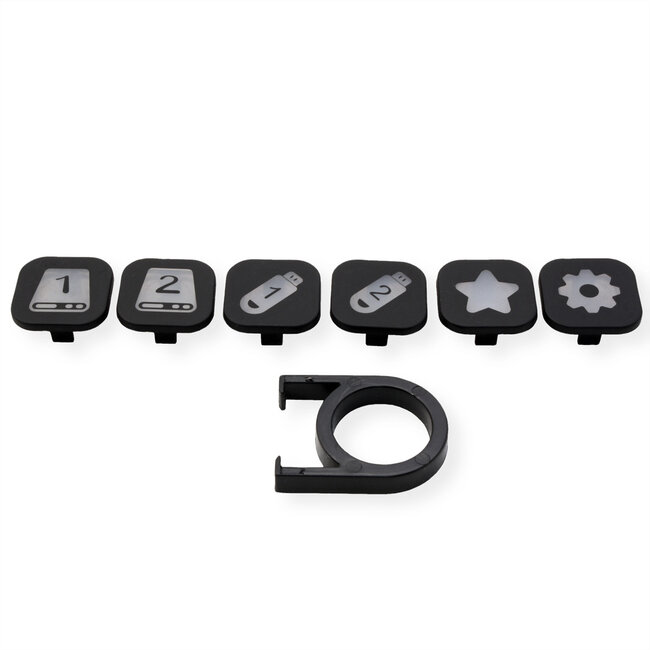 ROLINE USB 3.2 Gen 1 hub, 7-voudig, verwisselbare knoppen, type A-aansluitkabel