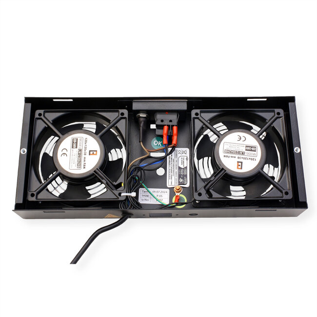 ROLINE ventilatorunit met 2 ventilatoren, voor 19 inch wandbehuizing zwart
