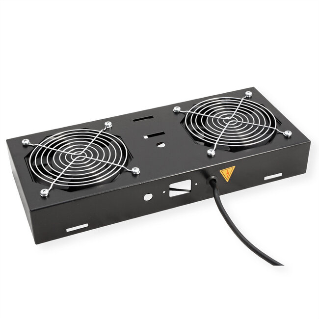 ROLINE ventilatorunit met 2 ventilatoren, voor 19 inch wandbehuizing zwart