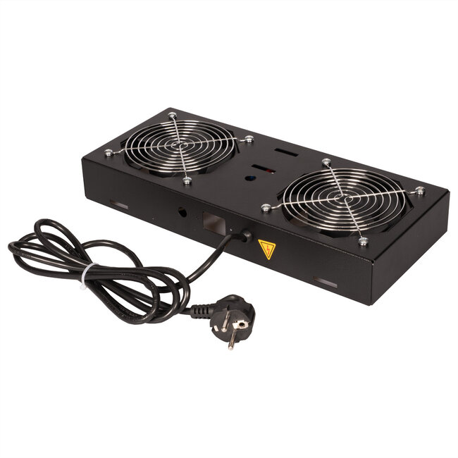 ROLINE ventilatorunit met 2 ventilatoren, voor 19 inch wandbehuizing zwart