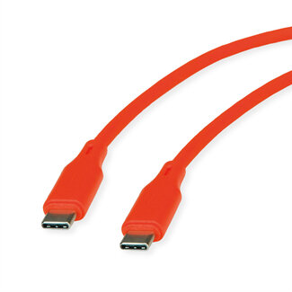 Roline ROLINE USB 2.0-kabel, type C-C, M/M , Silicone, 60W, oranje, 1 m
