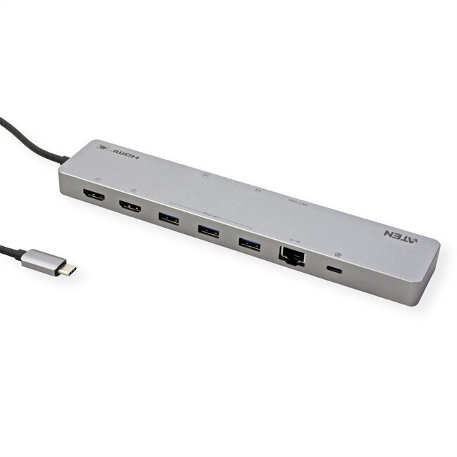 ATEN UH3240 USB-C Dock 4K Dual Display met Power Passthrough