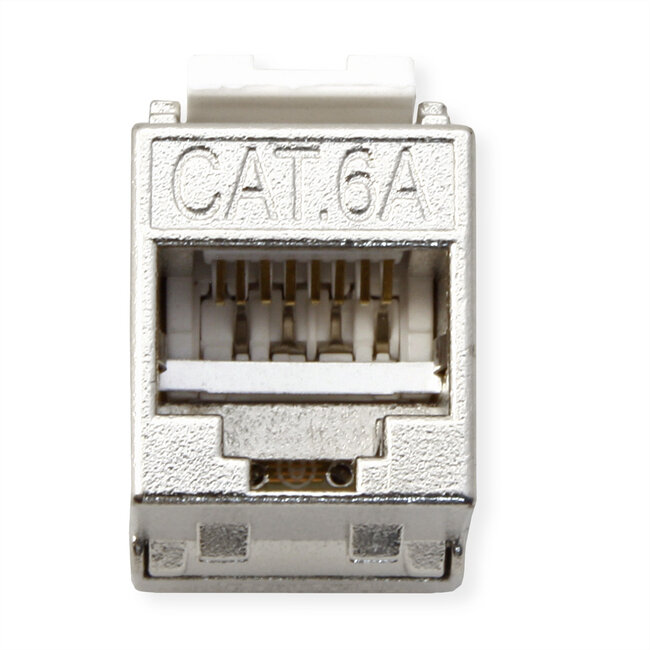 ROLINE Cat.6A (klasse EA) Keystone, afgeschermd, zonder gereedschap, SLIM, extra kort , zilver