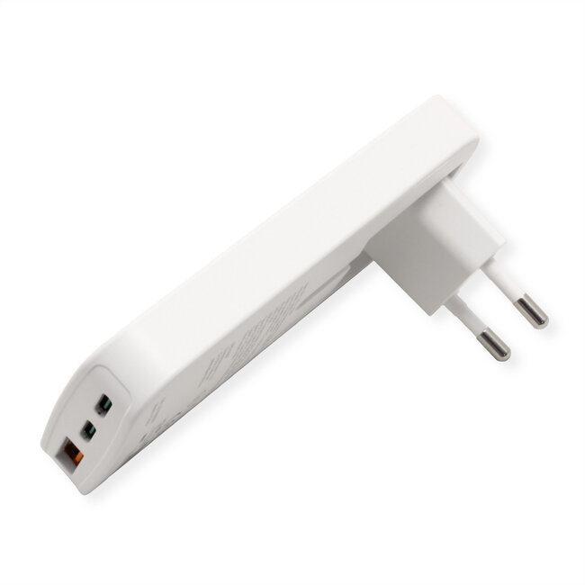 ROLINE USB-oplader, slank, met inklapbare eurostekker, 65 W