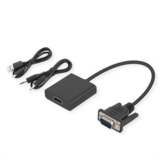 SECOMP STANDARD Adapterkabel VGA+Audio zu HDMI, 0,23 m