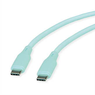 Roline ROLINE USB 2.0-kabel, type C-C, M/M , Silicone, 60W, groen, 1 m