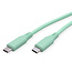 ROLINE USB 2.0-kabel, type C-C, M/M , Silicone, 60W, groen, 1 m