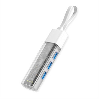 Roline ROLINE Mobile USB 3.2 Gen 1 Hub, 4-poorts, Type A+C verbindingskabel