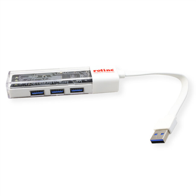 ROLINE Mobile USB 3.2 Gen 1 Hub, 4-poorts, Type A+C verbindingskabel
