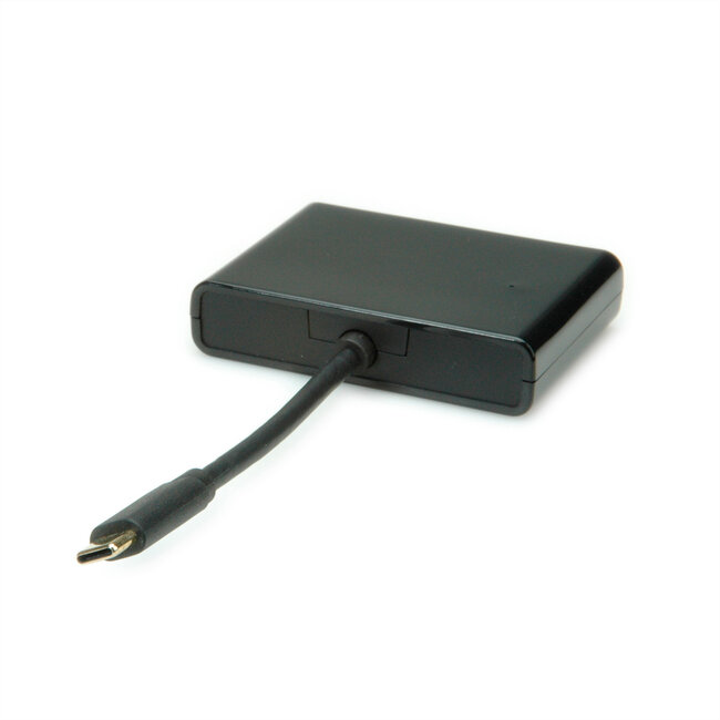 STANDARD Display Adapter USB Typ C - VGA+HDMI, schwarz, 0,1 m