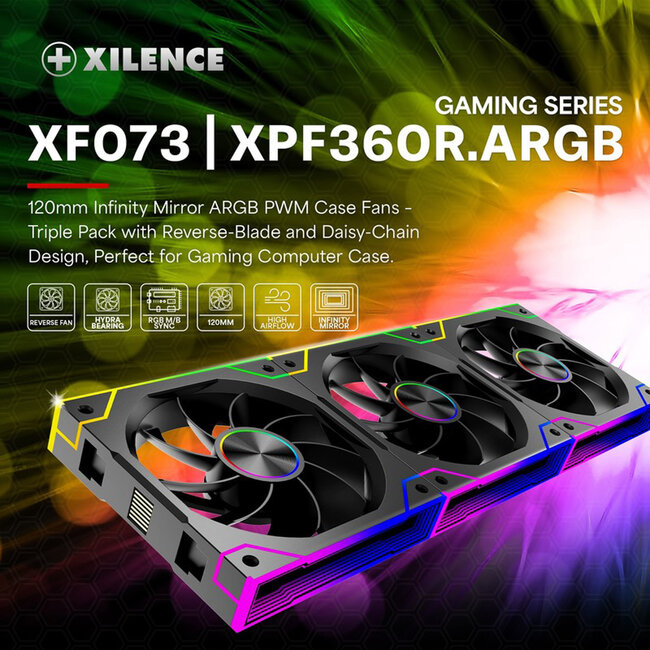 Xilence XPF120.ARGB 120mm PWM Ventilator voor pc-behuizing, ARGB LED