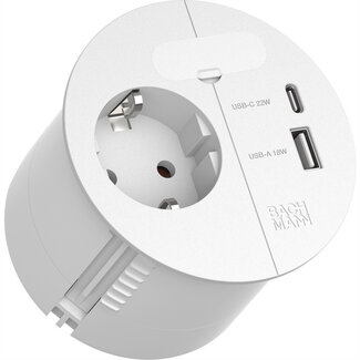 Bachmann BACHMANN LOOP IN CHARGE 1xCEE7/3 wit, 1x USB A/C 22W 1xKBD 0,2m