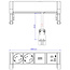 BACHMANN DESK2 ALU ZWART 2x Geaard stopcontact, USB, USB oplader 22W A&C 0,2m GST18