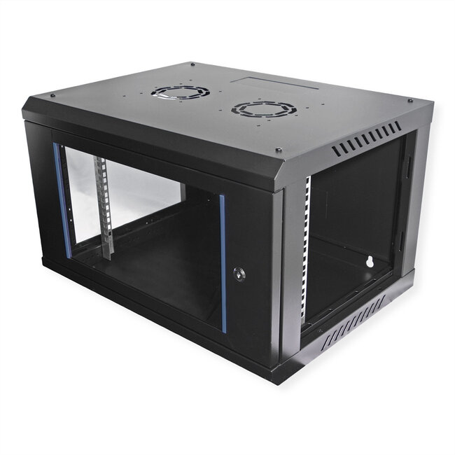 VALUE 19 inch wandbehuizing 6 HE, 600x450 mm zwart, bouwpakket