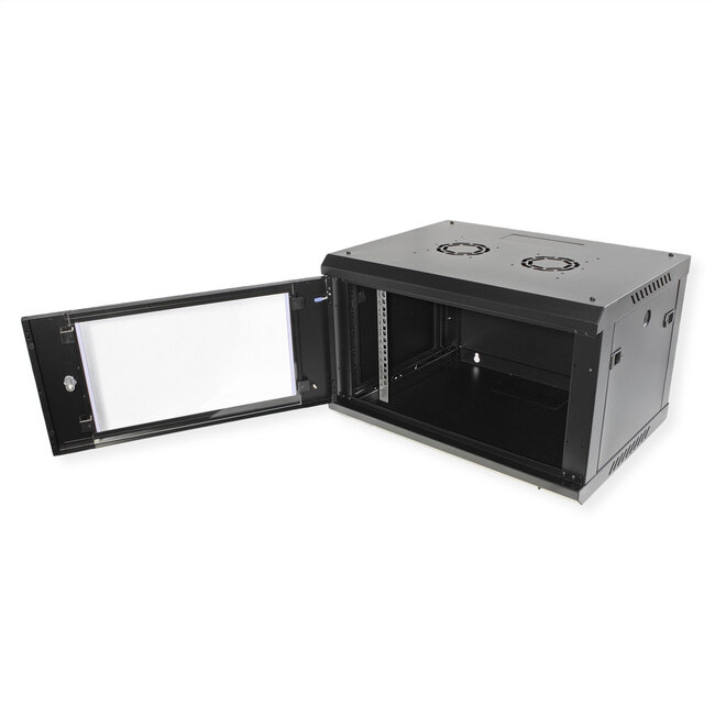 VALUE 19 inch wandbehuizing 6 HE, 600x450 mm zwart, bouwpakket