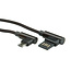 ROLINE USB 2.0 Kabel, A reversibel male  - Micro B (90° hoekig) male, zwart, 0,8 m