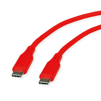Roline ROLINE USB 2.0-kabel, type C-C, M/M , Silicone, 60W, rood, 1 m
