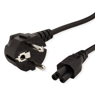 Value VALUE stroomkabel, 3pol. notebook-Female, zwart, 0,8 m