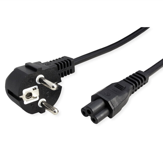 VALUE stroomkabel, 3pol. notebook-Female, zwart, 0,8 m