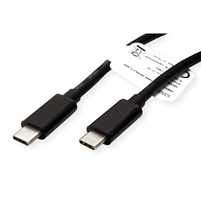 STANDAARD USB 3.2 Gen 2-kabel, Emark, C-C, M/M, 10Gbit/s, 100W, zwart, 1 m