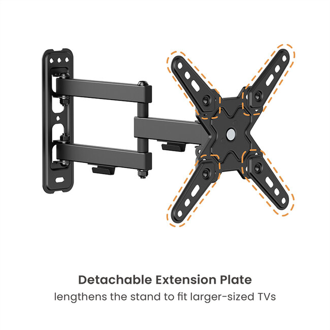 VALUE TV muurbeugel, 3 draaipunten, 13-43 inch, maximaal 20 kg