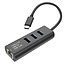 STANDAARD USB Type C naar Gigabit Ethernet-converter + hub 3x