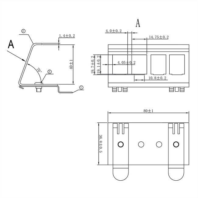 VALUE - DIN-rail adapter leeg, voor 4 keystones