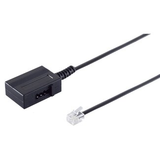 S-Impuls RJ11 - TAE-N telecom adapter | zwart | 0,20 meter