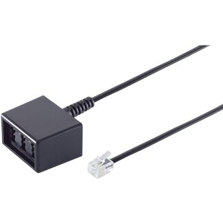 S-Impuls RJ11 - 2x TAE-N + 1x TAE-F aansluitbox | 0,15 meter