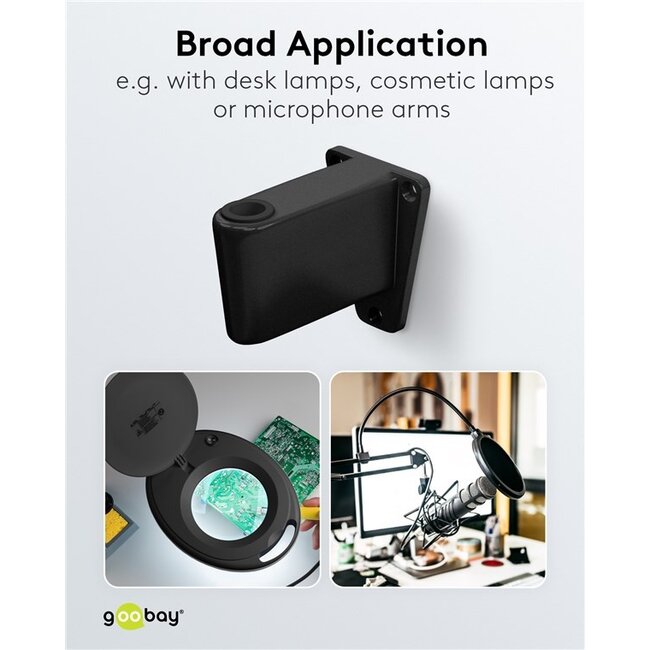 Goobay muurbevestiging voor loeplamp | zwart