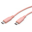 ROLINE USB 2.0-kabel, type C-C, M/M , Silicone, 60W, pink, 1 m