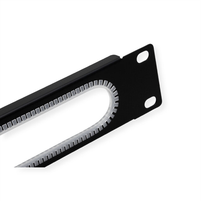 VALUE 19" Kabel doorvoerstrook 1HE, met borstelstrook, zwart