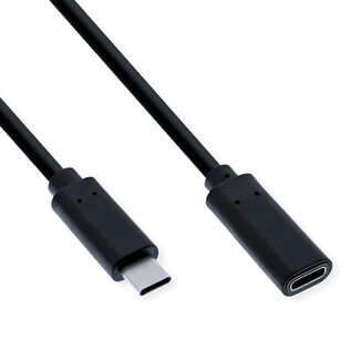 Value VALUE Video-verlengkabel (DP Alt Mode) USB type C-C, Male/Female, zwart, 1,5 m