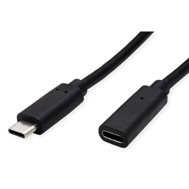 VALUE Video-verlengkabel (DP Alt Mode) USB type C-C, Male/Female, zwart, 1,5 m
