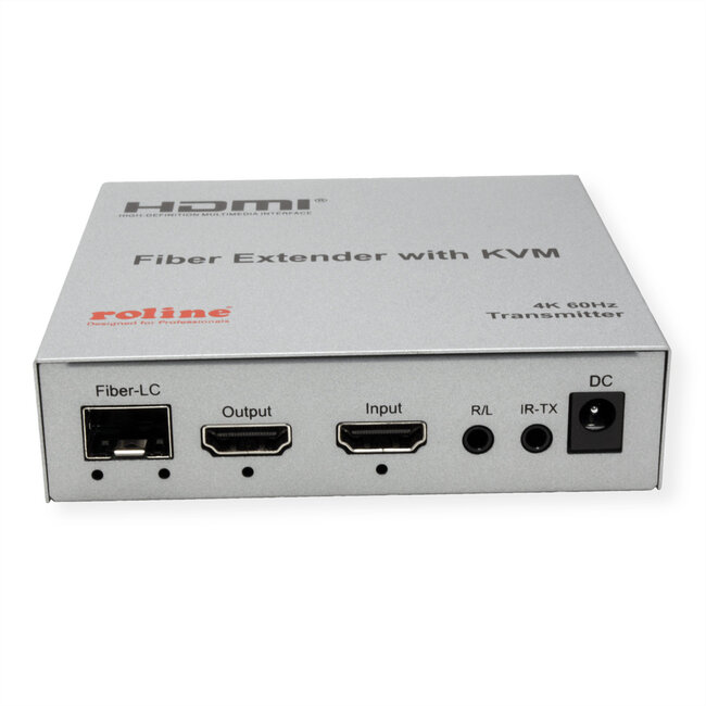 ROLINE KVM-verlenging via glasvezel, HDMI 4K, USB, 20 km