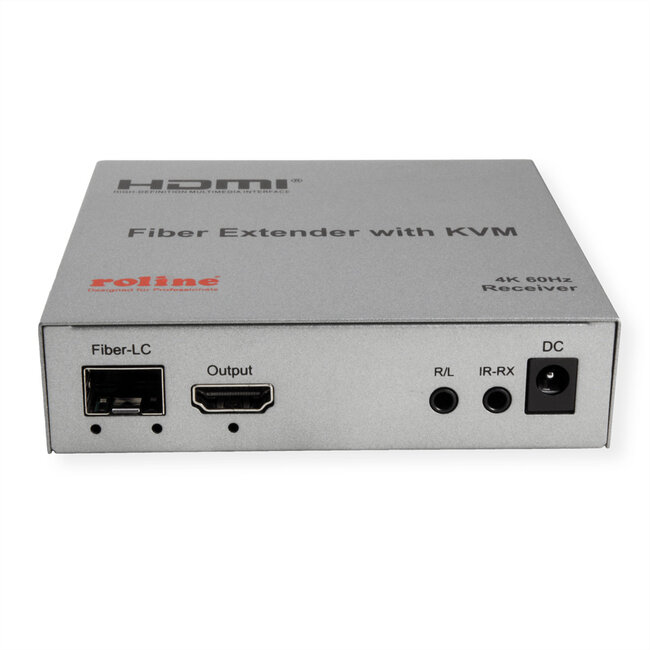 ROLINE KVM-verlenging via glasvezel, HDMI 4K, USB, 20 km