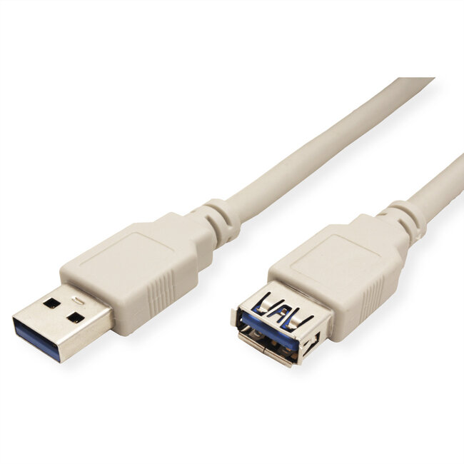 STANDAARD USB 3.1 Gen 1 verlengkabel, type A-A, M/F, beige, 0,8 m