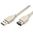 STANDAARD USB 3.1 Gen 1 verlengkabel, type A-A, M/F, beige, 0,8 m