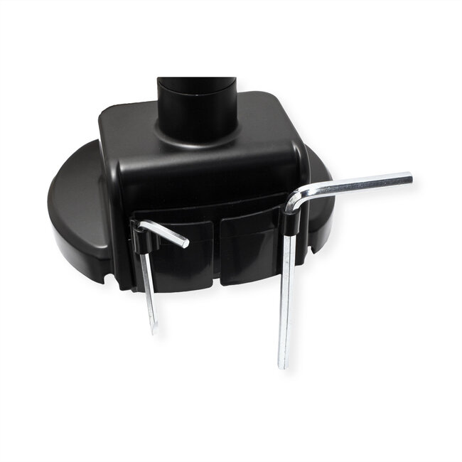 ROLINE LCD-arm voor zware belasting, draagstang, 4 scharnieren, tafelmontage, tot 22/27 kg, zwart