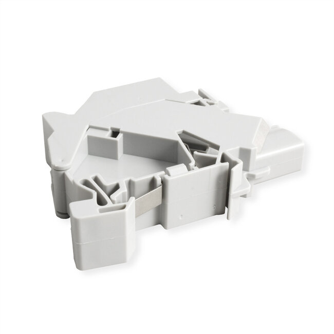 ROLINE DIN-railadapter voor Keystone-modules, incl. Cat.6A Keystone, afgeschermd, 45°