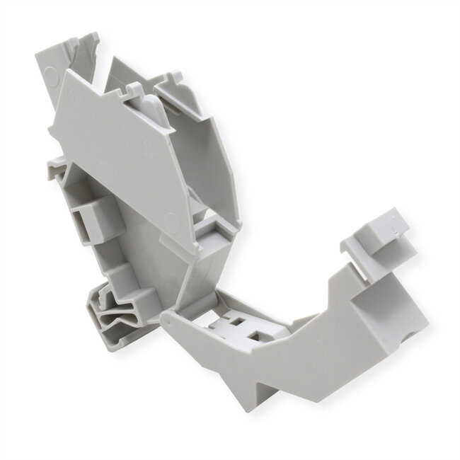 ROLINE DIN-railadapter voor Keystone-modules, incl. Cat.6A Keystone, afgeschermd, 45°