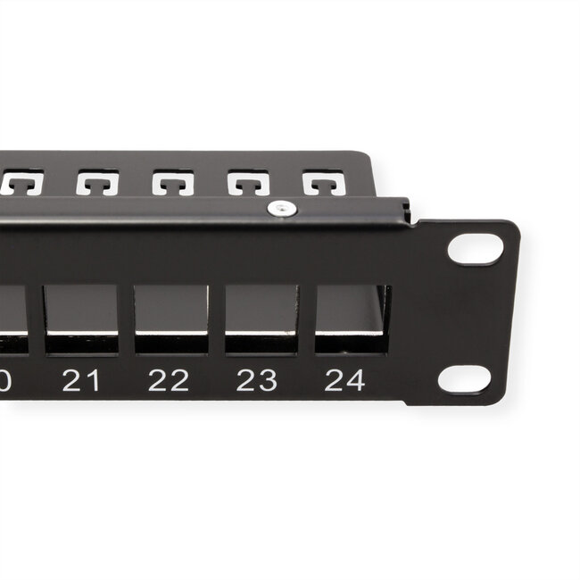 VALUE 19"-keystone-modulehouder, 24 poorten, 1HE, afgeschermd, zwart