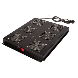 Roline ROLINE 19-inch dakventilatorunit met 6 ventilatoren, AAN/UIT voor serverkast per serie, zwart