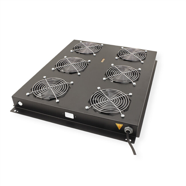 ROLINE 19-inch dakventilatorunit met 6 ventilatoren, AAN/UIT voor serverkast per serie, zwart